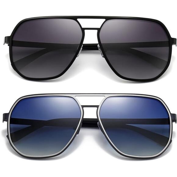 Aviator Sunglasses for Men and Women, Polarized Trendy Square Sun
